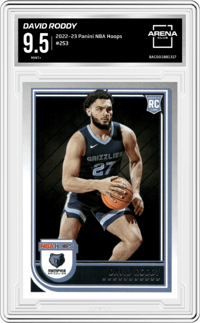 David Roddy from the 2022-23 Panini NBA Hoops set graded by Arena Club and given an overall grade of 9.5.