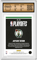 Jayson Tatum from the 2022-23 Panini NBA Hoops set graded by Arena Club and given an overall grade of 10.