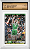 Jayson Tatum from the 2022-23 Panini NBA Hoops set graded by Arena Club and given an overall grade of 10.