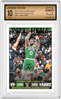 Jayson Tatum from the 2022-23 Panini NBA Hoops set graded by Arena Club and given an overall grade of 10.