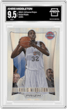 Khris Middleton from the 2012-13 Panini Prizm set featuring a Silver Prizm parallel graded by Arena Club and given an overall grade of 9.5.