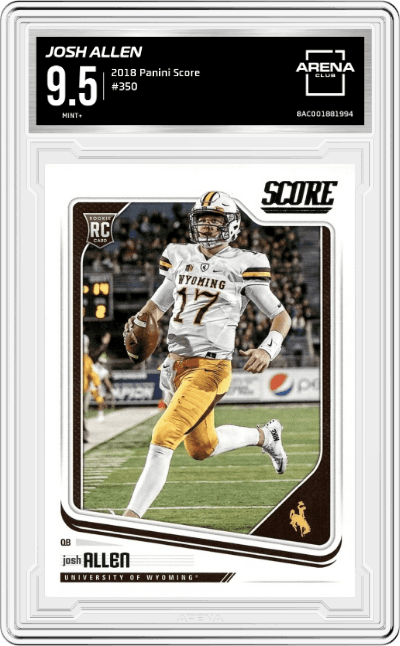 Josh Allen from the 2018 Panini Score set graded by Arena Club and given an overall grade of 9.5.