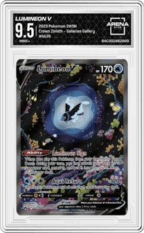 Lumineon V from the 2023 Pokemon SWSH set graded by Arena Club and given an overall grade of 9.5.
