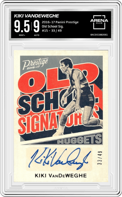 Kiki Vandeweghe from the 2016-17 Panini Prestige  set graded by Arena Club and given an overall grade of 9.5.