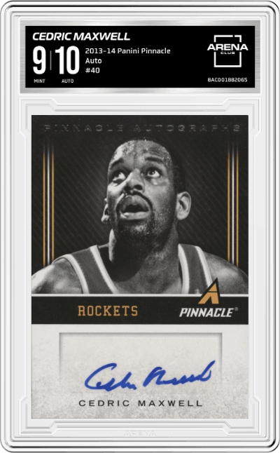 Cedric Maxwell from the 2013-14 Panini Pinnacle set graded by Arena Club and given an overall grade of 9.