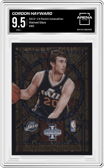 Gordon Hayward from the 2012-13 Panini Innovation Basketball set graded by Arena Club and given an overall grade of 9.5.