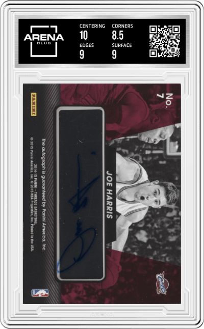 Joe Harris from the 2014-15 Panini Threads set graded by Arena Club and given an overall grade of 9.