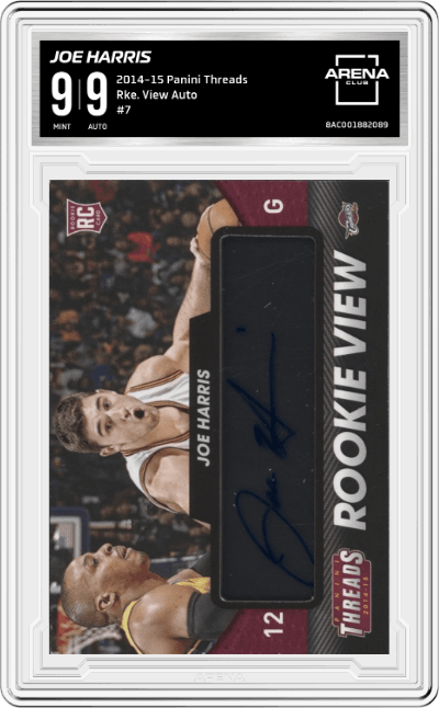 Joe Harris from the 2014-15 Panini Threads set graded by Arena Club and given an overall grade of 9.