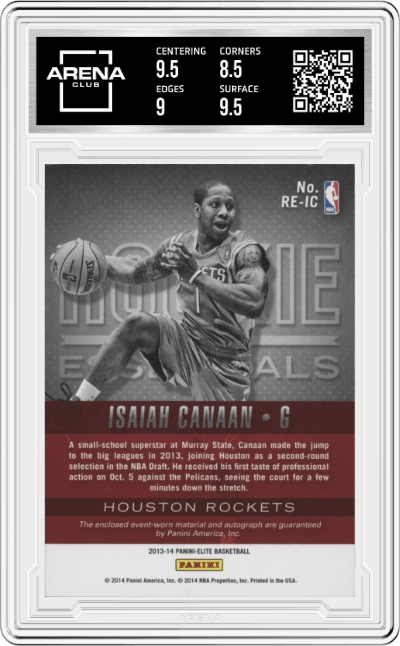 Isaiah Canaan from the 2013-14 Panini Elite set graded by Arena Club and given an overall grade of 9.