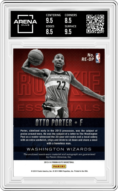 Otto Porter from the 2013-14 Panini Elite set graded by Arena Club and given an overall grade of 9.