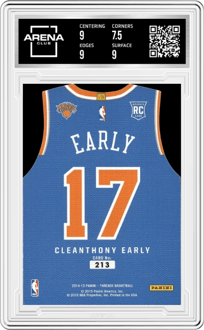 Cleanthony Early from the 2014-15 Panini Threads set graded by Arena Club and given an overall grade of 8.