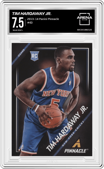 Tim Hardaway Jr. from the 2013-14 Panini Pinnacle set graded by Arena Club and given an overall grade of 7.5.
