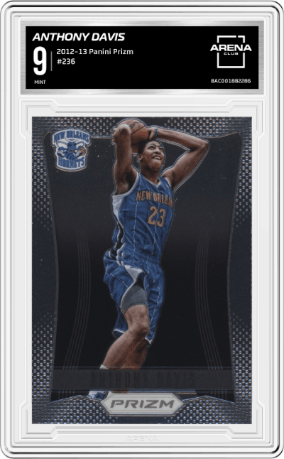 Anthony Davis from the 2012-13 Panini Prizm set graded by Arena Club and given an overall grade of 9.