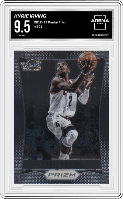 Kyrie Irving from the 2012-13 Panini Prizm set graded by Arena Club and given an overall grade of 9.5.