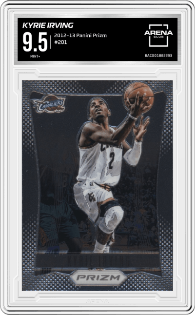 Kyrie Irving from the 2012-13 Panini Prizm set graded by Arena Club and given an overall grade of 9.5.
