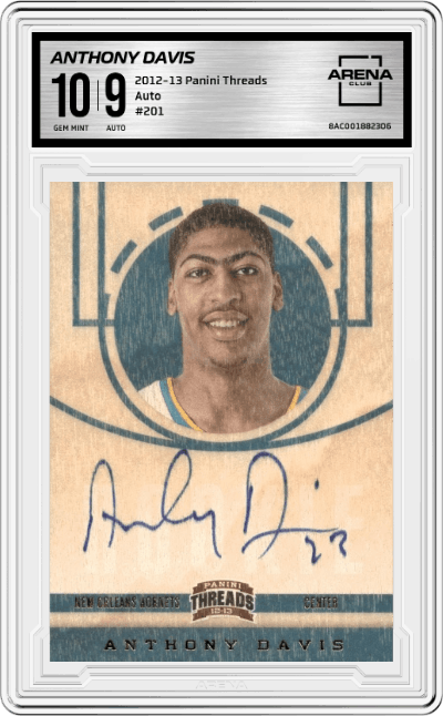 Anthony Davis  from the 2012-13 Panini Threads Basketball set graded by Arena Club and given an overall grade of 10.