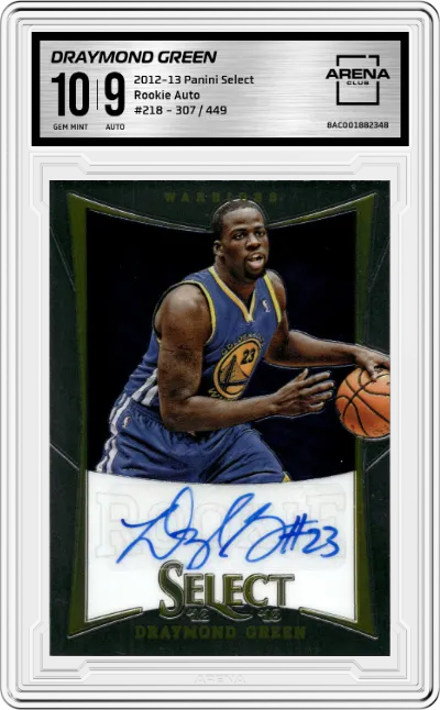 Draymond Green from the 2012-13 Panini Select set graded by Arena Club and given an overall grade of 10.