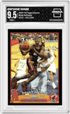 Dwyane Wade from the 2003-04 Topps Chrome set featuring a Black Refractor parallel graded by Arena Club and given an overall grade of 9.5.