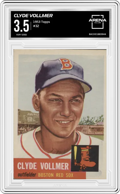 Clyde Vollmer from the 1953 Topps set graded by Arena Club and given an overall grade of 3.5.