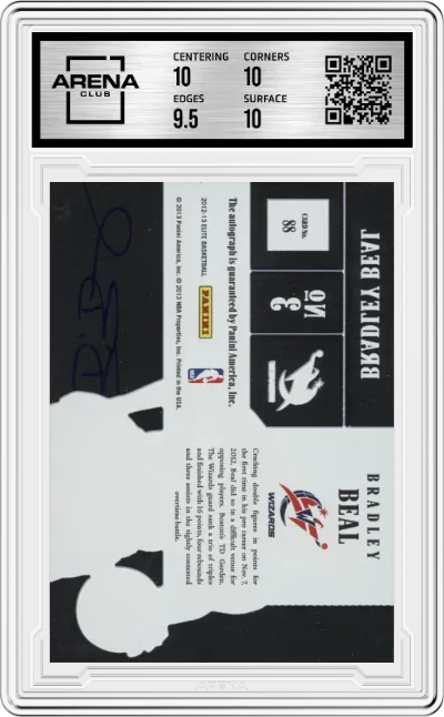 Bradley Beal from the 2012-13 Panini Elite set graded by Arena Club and given an overall grade of 10.