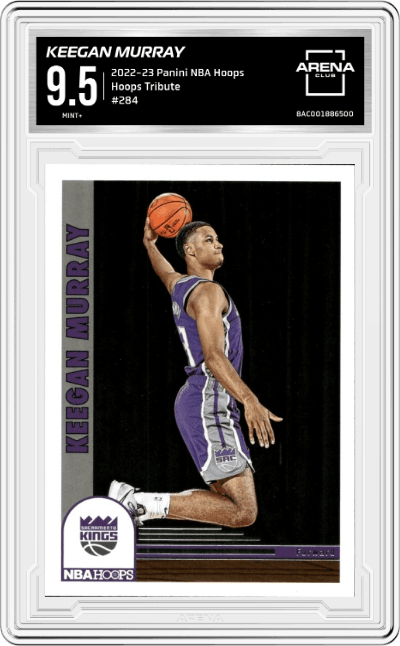 Keegan Murray from the 2022-23 Panini NBA Hoops set graded by Arena Club and given an overall grade of 9.5.