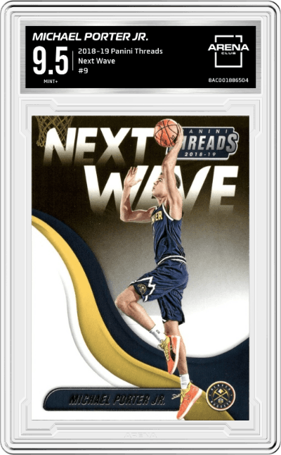 Michael Porter Jr. from the 2018-19 Panini Threads  set graded by Arena Club and given an overall grade of 9.5.