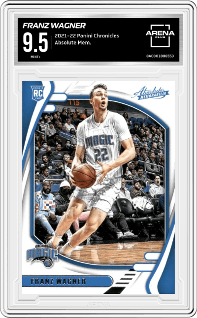 Franz Wagner from the 2021-22 Panini Chronicles set graded by Arena Club and given an overall grade of 9.5.