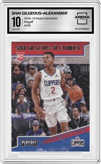 Shai Gilgeous-Alexander from the 2018-19 Panini Chronicles set graded by Arena Club and given an overall grade of 10.