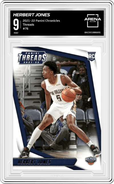 Herbert Jones from the 2021-22 Panini Chronicles set graded by Arena Club and given an overall grade of 9.