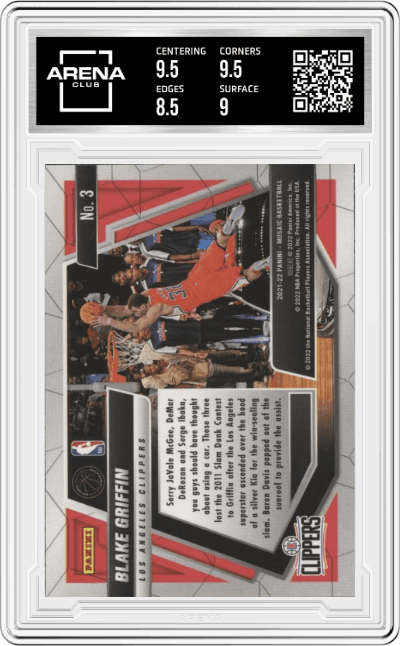 Blake Griffin  from the 2021-22 Panini Mosaic  set graded by Arena Club and given an overall grade of 9.
