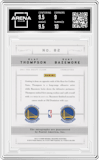 Klay Thompson/Kent Bazemore from the 2012-13 Panini National Treasures set featuring a Silver parallel graded by Arena Club and given an overall grade of 9.5.