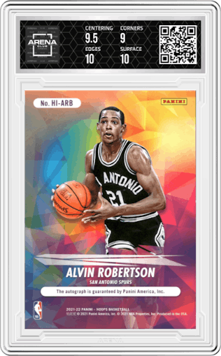 Alvin Robertson from the 2021-22 Panini NBA Hoops set graded by Arena Club and given an overall grade of 9.5.