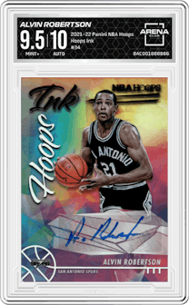 Alvin Robertson from the 2021-22 Panini NBA Hoops set graded by Arena Club and given an overall grade of 9.5.
