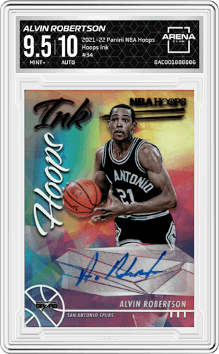 Alvin Robertson from the 2021-22 Panini NBA Hoops set graded by Arena Club and given an overall grade of 9.5.