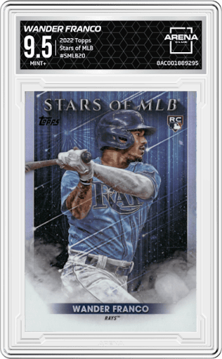 Wander Franco from the 2022 Topps   set graded by Arena Club and given an overall grade of 9.5.