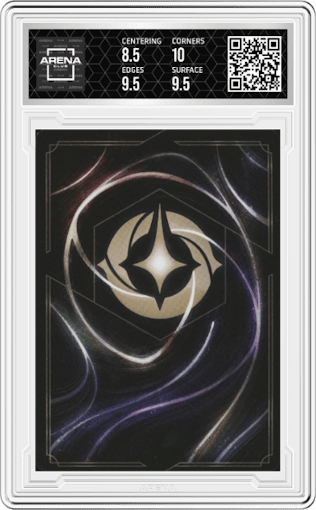 Mickey Mouse from the 2022 Disney Lorcana set graded by Arena Club and given an overall grade of 9.