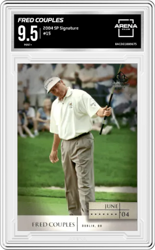 Fred Couples from the 2004 SP Signature set graded by Arena Club and given an overall grade of 9.5.