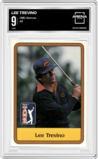 Lee Trevino from the 1981 Donruss Golf set graded by Arena Club and given an overall grade of 9.