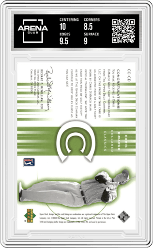 Chris DiMarco  from the 2003 Upper Deck set graded by Arena Club and given an overall grade of 9.