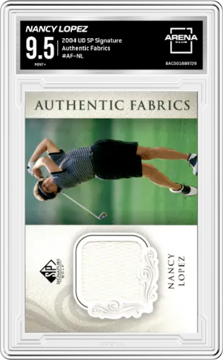 Nancy Lopez from the 2004 Upper Deck SP Signature set graded by Arena Club and given an overall grade of 9.5.