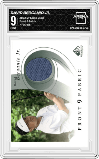 David Berganio Jr. from the 2002 SP Game Used  set graded by Arena Club and given an overall grade of 9.