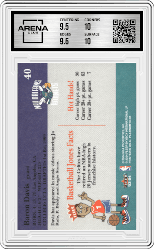 Baron Davis from the 2003-04 Fleer Platinum set graded by Arena Club and given an overall grade of 10.