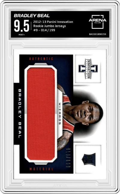 Bradley Beal from the 2012-13 Panini Innovation Basketball set graded by Arena Club and given an overall grade of 9.5.