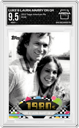 Luke & Laura Marry On GH from the 2011 Topps American Pie set graded by Arena Club and given an overall grade of 9.5.