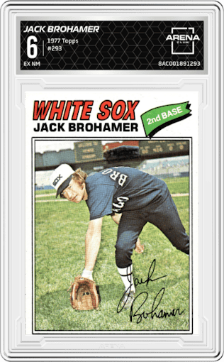 Jack Brohamer from the 1977 Topps set graded by Arena Club and given an overall grade of 6.