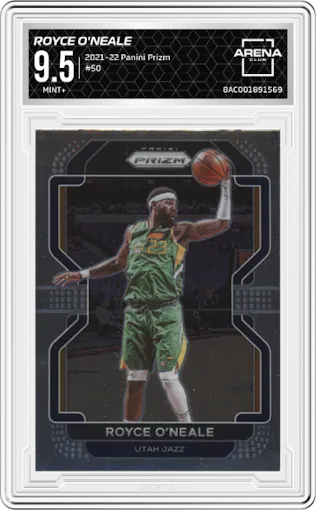 Royce O'Neale from the 2021-22 Panini Prizm  set graded by Arena Club and given an overall grade of 9.5.