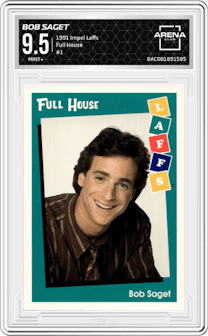 Bob Saget from the 1991 Impel Laffs set graded by Arena Club and given an overall grade of 9.5.