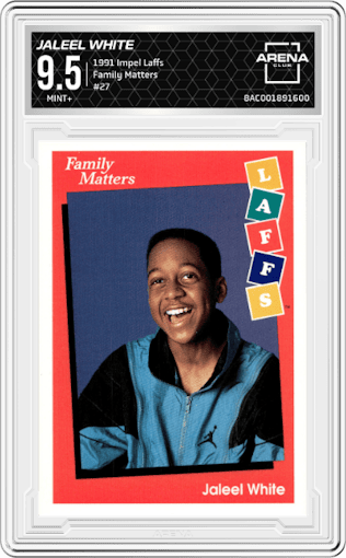 Jaleel White from the 1991 Impel Laffs set graded by Arena Club and given an overall grade of 9.5.