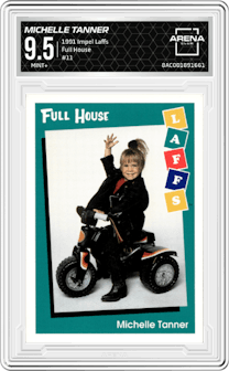 Michelle Tanner from the 1991 Impel Laffs set graded by Arena Club and given an overall grade of 9.5.