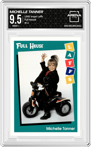 Michelle Tanner from the 1991 Impel Laffs set graded by Arena Club and given an overall grade of 9.5.
